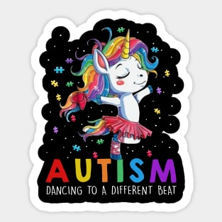 Unicorn autism mom dancing to a different beat Sticker
